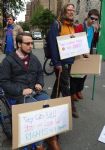 Disabled people Against Cuts protest the Tory Party Conference